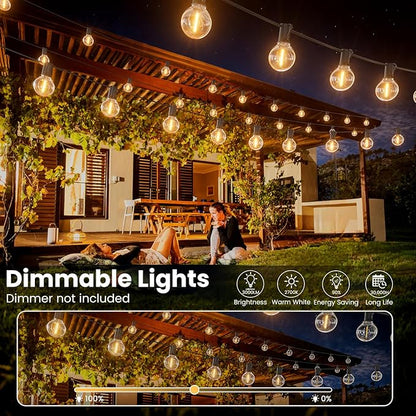 RTTY Outdoor String Lights 300ft, 3 Pack 100ft G40 Led Patio Globe Lights with 52pcs Bulbs,Shatterproof Waterproof Connectable Hanging for Porch Cafe Bistro Backyard Gazebo Balcony Deck Party
