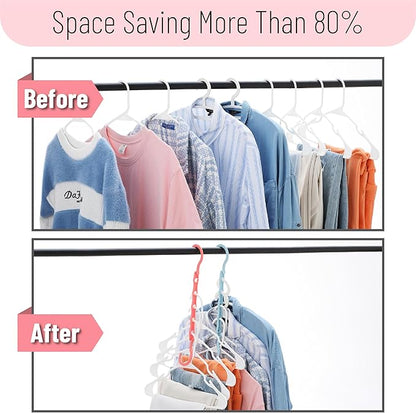 Mr. Pen- Space Saving Hangers for Clothes, Playful Pop Colors, Plastic Multi