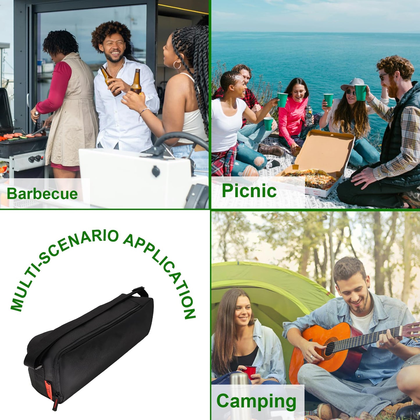Cover Geny Grill Tool Organizer, BBQ Tool Storage Bag - 20" Heavy-Duty Storage Bag Waterproof 600D Oxford, Folding Design Gift for Camping, Tailgates, Outdoor BBQ Parties (20" Lx6 Wx5 H)
