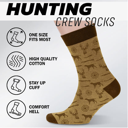 VICRAZY Father's Day Gifts - Unique Hunting Gifts for Men, Christmas Presents for Hunters, Deer & Duck Hunting Gear, Comfortable and Funny Socks, Perfect Stocking Stuffers & Mens Presents