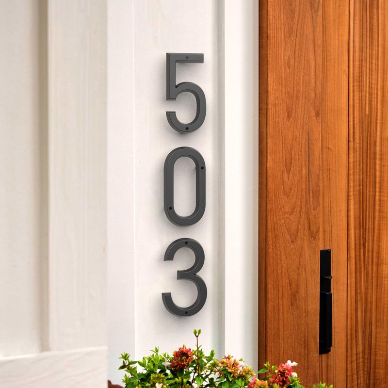 6" Floating House Number for Outside, Metal Modern House Numbers, 3D Modern Mailbox Number, House Address Signs with Nail Kit, Waterproof and Rustproof (1)