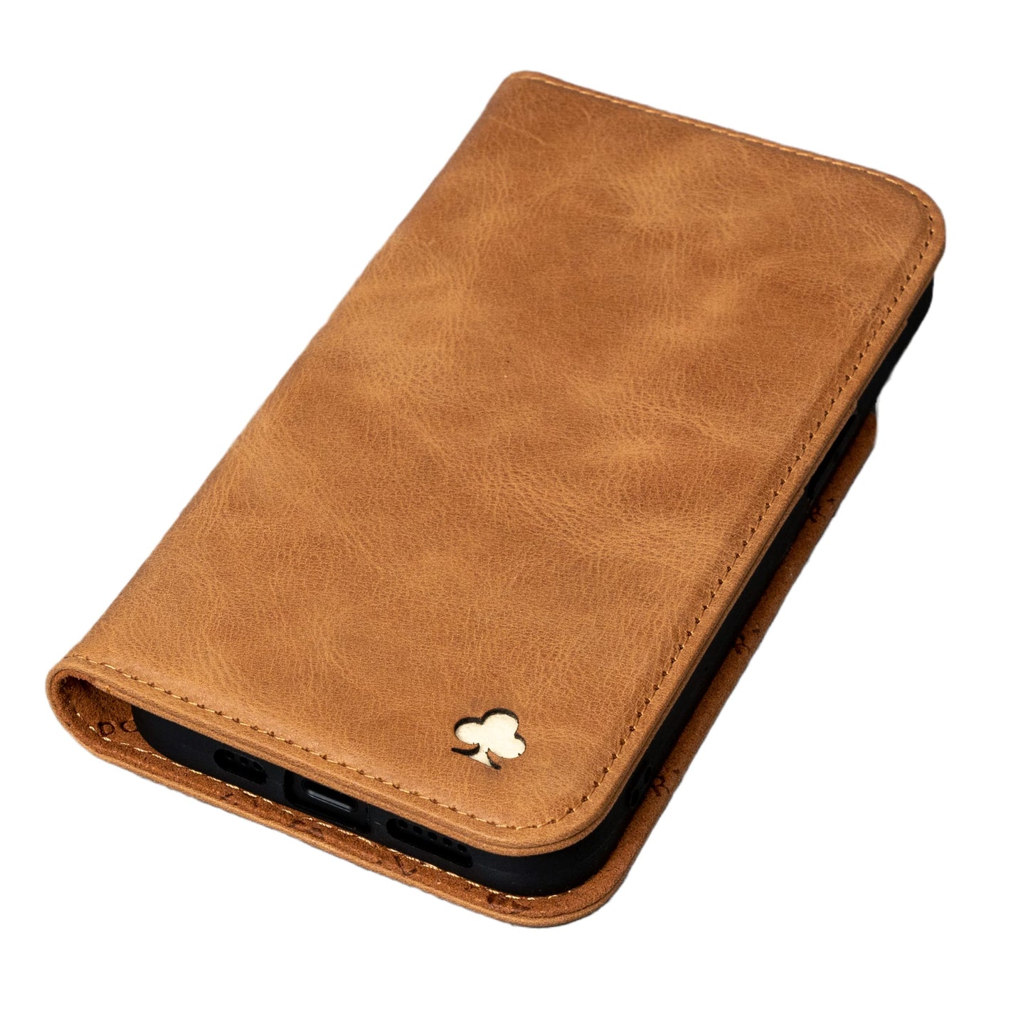 Porter Riley - Leather Case for iPhone 12 Mini (5.4"). Premium Genuine Leather Stand/Cover/Wallet/Flip Case with [Card Slots] [Horizontal Stand] [Durable Frame] (Tan)