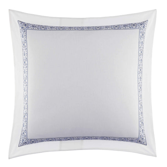 Laura Ashley - Euro Sham, 100% Smooth Cotton with Envelope Closure, Throw Pillow Cover for Bed or Couch, Oeko-Tex Certified (Charlotte Blue, 26" x 26")