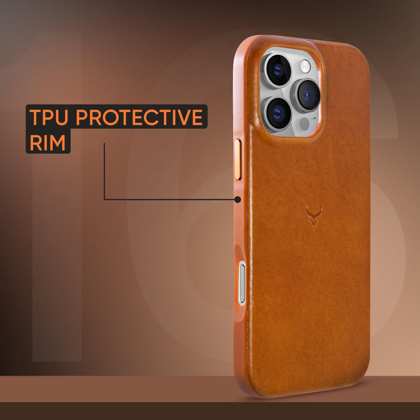 Cretanbull iPhone 16 Pro Max Leather Case - Oil Waxed Full Grain Anti-Scratch Handmade Genuine Leather Case - Compatible with Magsafe, Shockproof, Drop Proof, Protective Slim Case (16 Pro Max Ochre)