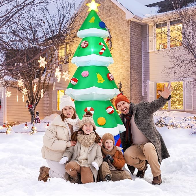 FRAMICS 7 FT Christmas Inflatable Outdoor Decoration, Inflatable Christmas Tree, Built-in LED Blow Up Christmas Decorations Outdoor, Colorful Christmas Tree Inflatable for Xmas Party Garden Decor