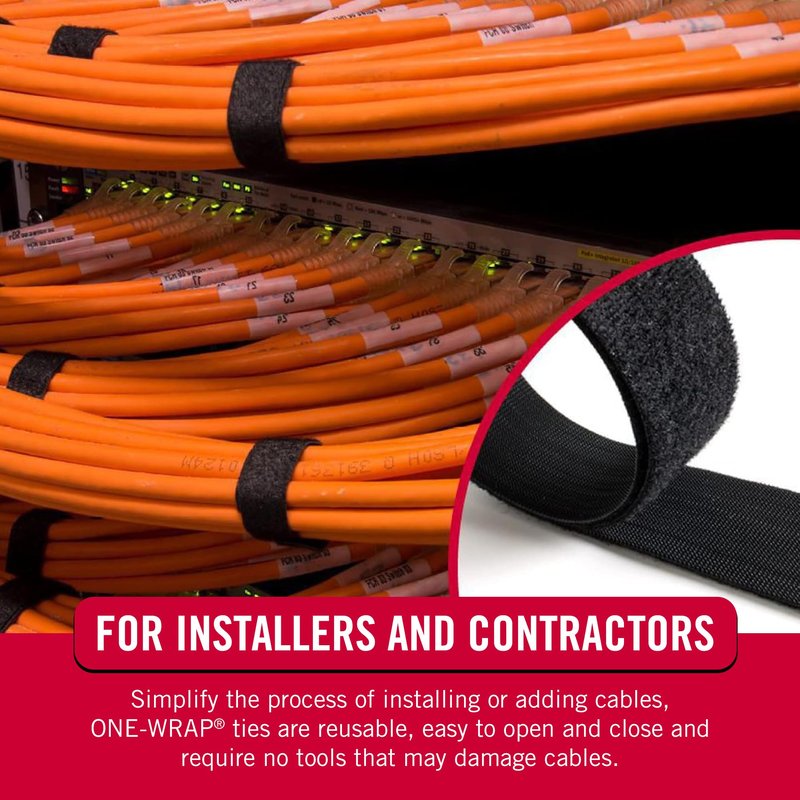 VELCRO Brand VEL-30765-AMS Extra Narrow Straps 1/2 in x 30ft Roll | Cut to Length Reusable Self-Gripping Tape | Organize and Bundle Electric Cords, Ropes, Cable Management Solutions, Wire Ties | Black