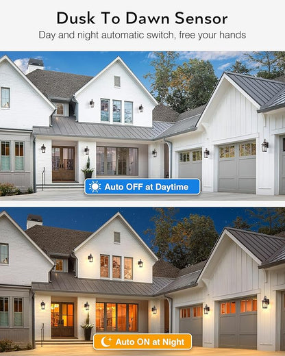 Outdoor Wall Lights Wall Mount, Exterior Lighting Fixtures Dusk to Dawn, Oil Rubbed Bronze Front Porch Lights, Outdoor Wall Lantern with Tempered Glass, Anti-Rust Garage Sconce Lights, Patio