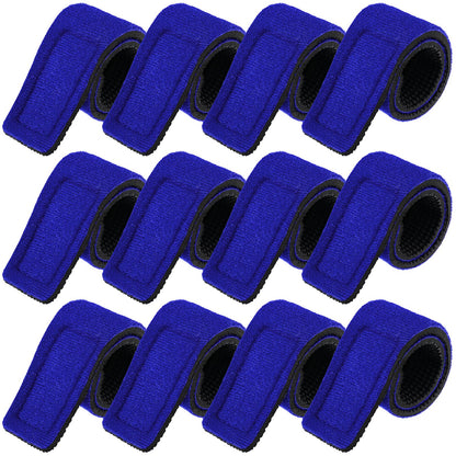 Sumind 12 Pcs Fishing Rod Straps Ties, Fishing Pole Belts Stretchy Straps, Elastic Tackle Ties Cable Holders Fit for Casting Rods, Spinning and Fly(Blue)