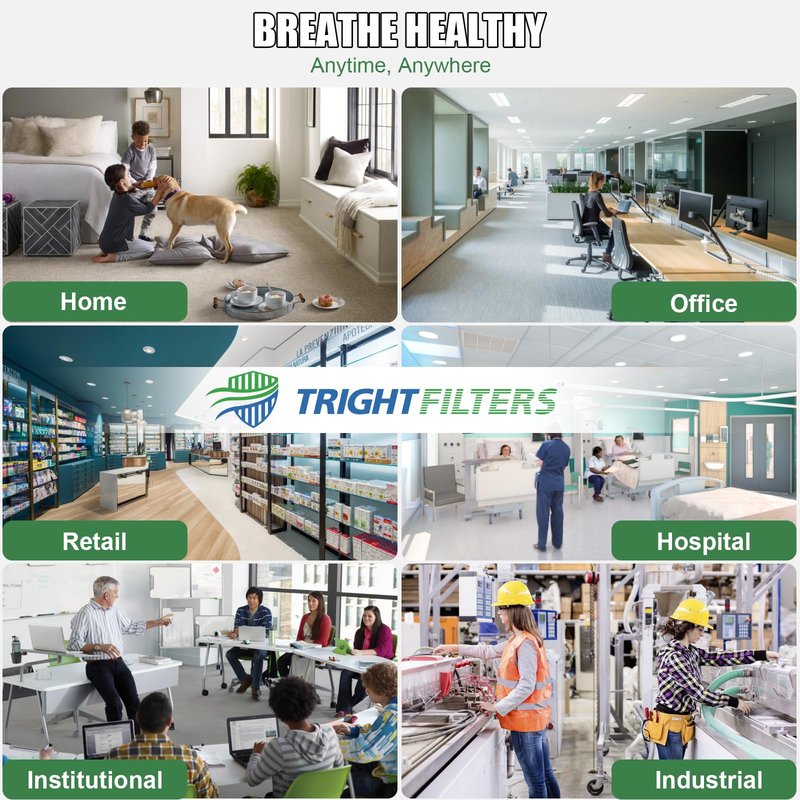 TRIGHTFILTERS 14x20x1 Air Filter 4 Pack, MERV 8 Pleated Dust Defense Air Filters Replacement Air Conditioner HVAC AC Furnace Filter, Durable and Lightweight