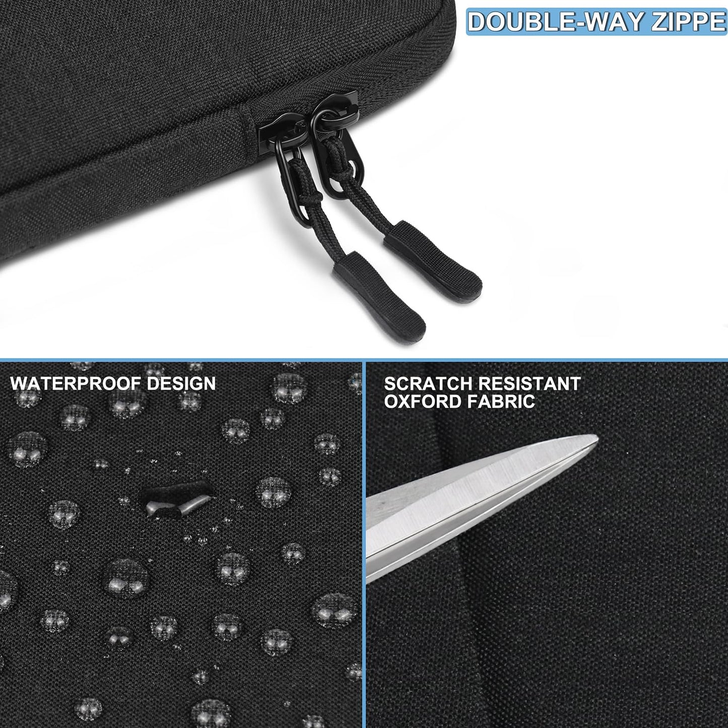 Laptop Sleeve Bag 14 inch, Shockproof Protective Computer Cover with Accessories Pocket, Portable Laptop Case Compatible for 14 inch MacBook Air/Pro, Dell, HP, Acer, Asus, Lenovo, Black