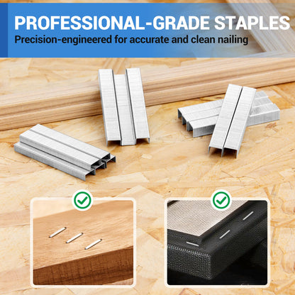 meite JT21 Staples, 1/4 Inch Galvanized Fine Wire Staples for Staple Gun - 5,000 Counts, 7/16" Crown JT21 Staple Refill, Ideal for Upholstery, Crafts, Furniture