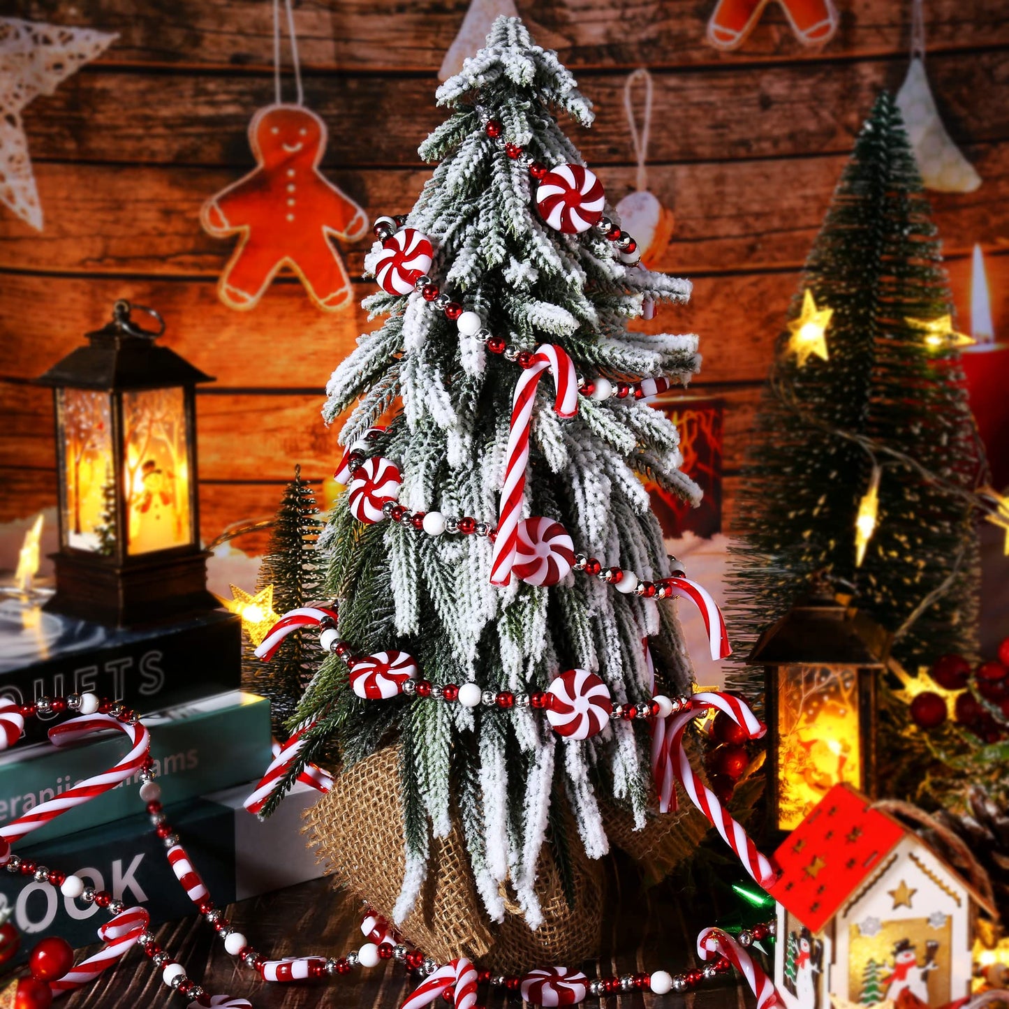 WHQXFDZ 9 Feet Christmas Candy Cane Garland Christmas Tree Decoration