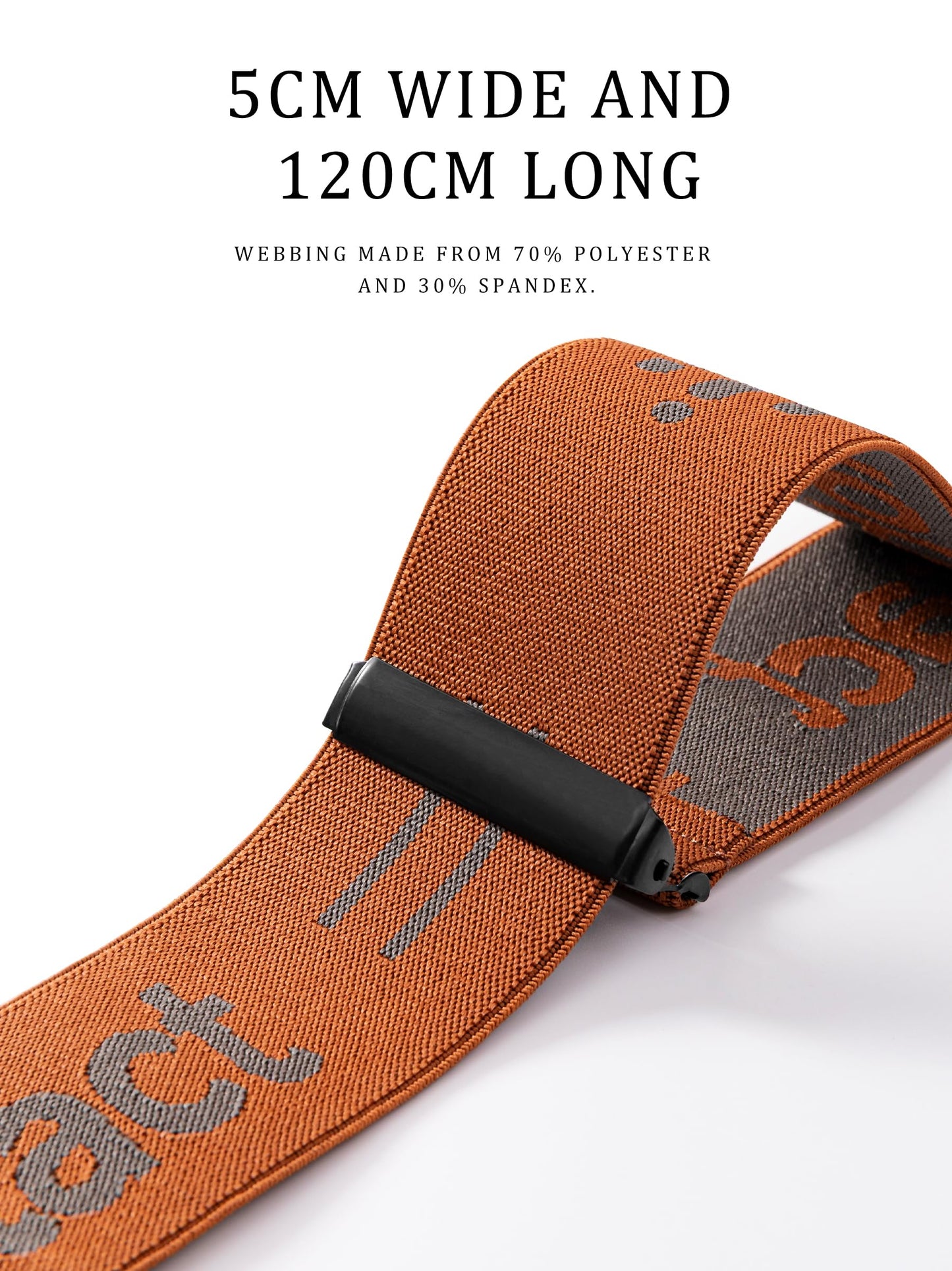 Kohentact Men’s Industrial Strength Work Suspenders 2-Inch Wide X-Back Heavy Duty Braces with 4 Strong Metal Clips, Elastic Adjustable, Unisex for Dress Pants, Work Trousers, Motorcycle Pants