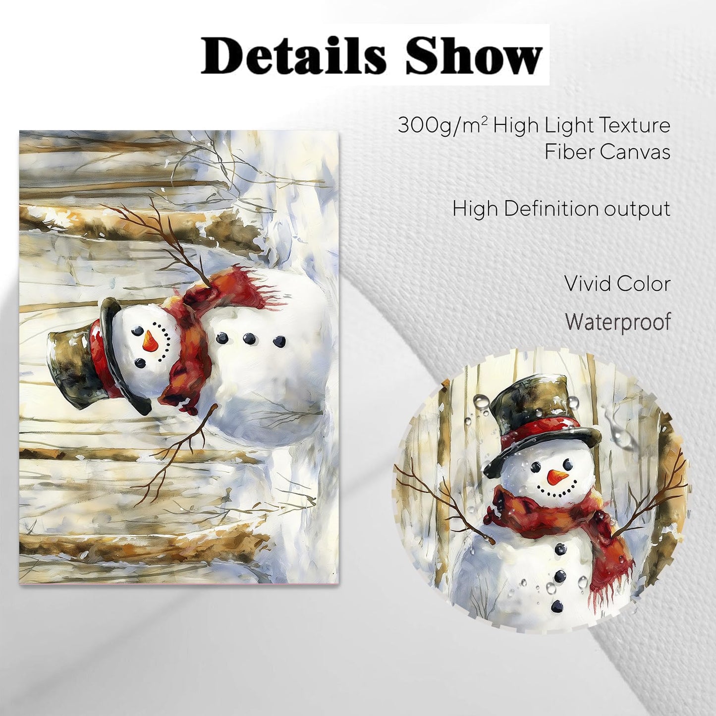 Christmas Snowman Wall Art Winter Forest Posters Cute Snowman Pictures Vintage Winter Scene Paintings Winter Snowman Canvas Wall Art Vintage Christmas Prints Christmas Theme Posters 16x24inch No Frame