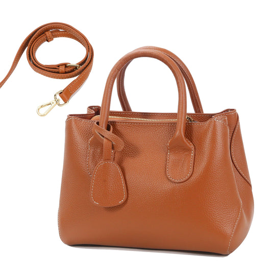 Genuine Leather Medium Tote Bag for Women – Vintage Office Style, Hand-Held/Crossbody Shoulder Bag, Fits 7.9" Tablet