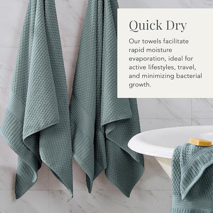 NY Loft 100% Cotton Towel Set 6 Piece | Super Soft & Absorbent Quick-Dry 2 Bath