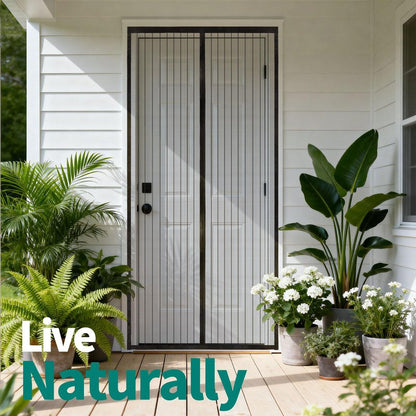 CLOPOMIC Magnetic Screen Door 36x80 Inch, Heavy Duty Door Screen Mesh with Magnetic Closure, Easy Install Hands-Free Screen for Sliding & Front Door, Pet & Kid Friendly, Keep Bugs Out