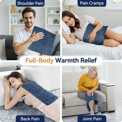 Extra Large Heating Pad for Back Pain Relief, 33"x17" Electric Heat Pad for Neck, Shoulders, Cramps, Menstrual Pain, 9 Heat Settings & 4 Auto-Off Timers, Soft Machine Wash Fabric, Gifts for Lover Gray