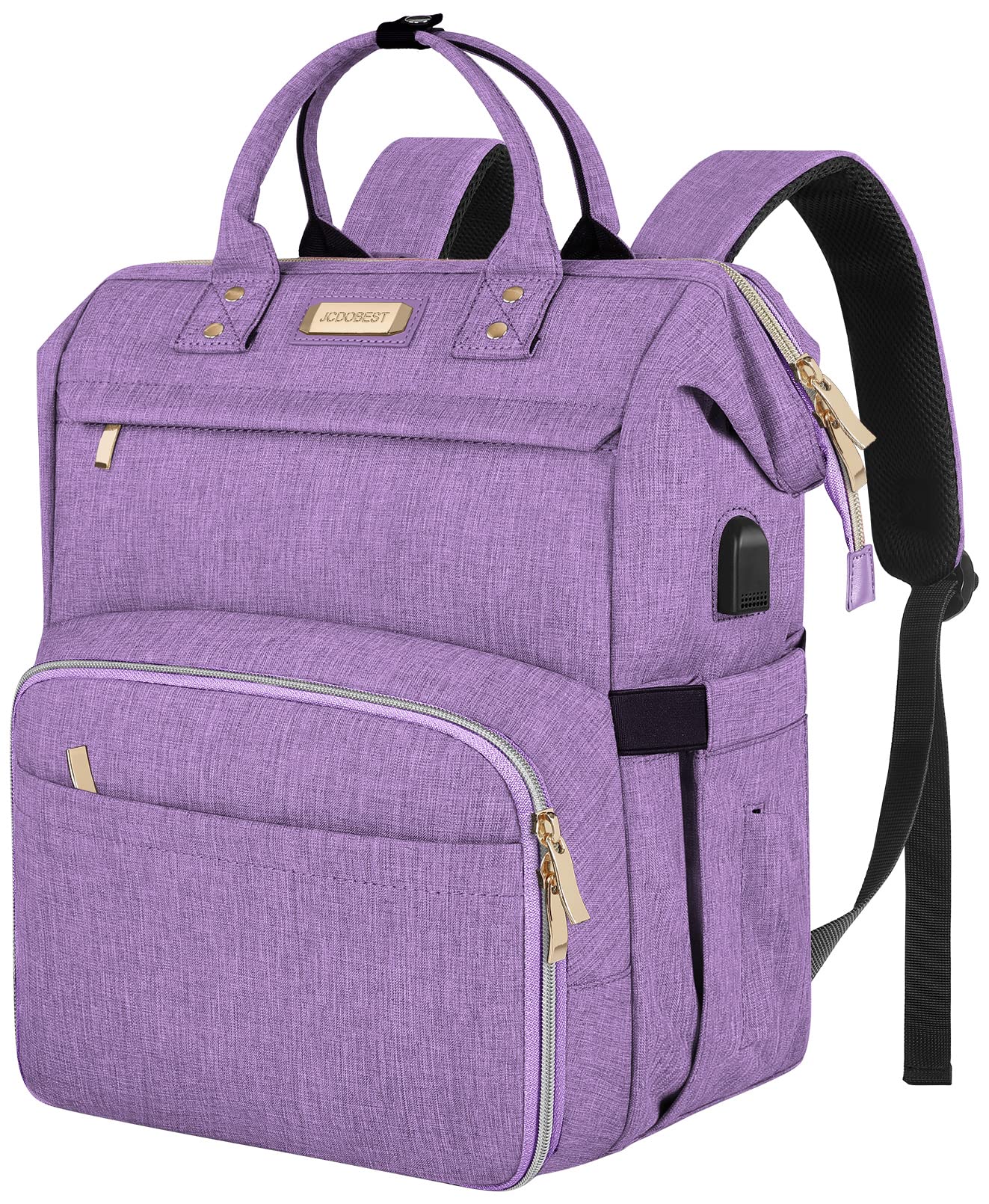 JCDOBEST Lunch Bag Backpack, Insulated Cooler Backpack Lunch Box Laptop Backpack with USB Port for Women Men