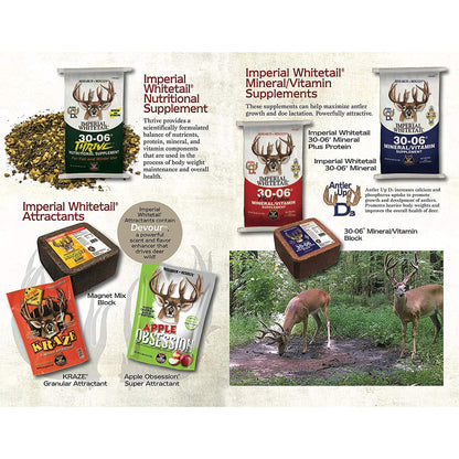 Whitetail Institute 30-06 Mineral and Vitamin Supplement for Deer Food Plots, Provides Antler-Building Nutrition and Attracts Deer, Original, 20 lbs