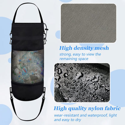 2 Packs Portable Boat Accessories Mesh Trash Bags Trash Can Garbage Container for Boat Kayak Camper Fishing Cabin Storage Men Women Adults(Black, White)