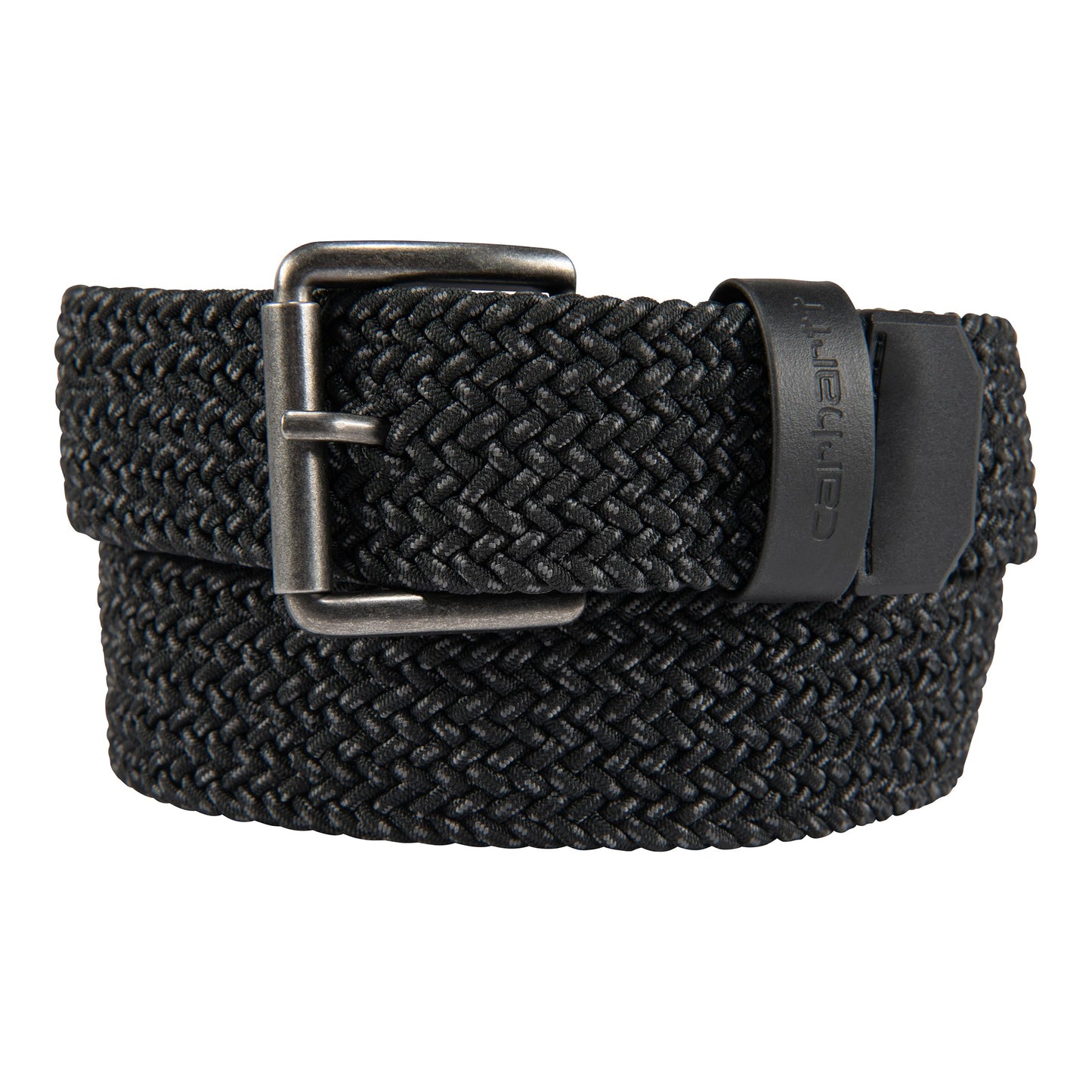 Carhartt Men's Durable Nylon Webbing Belts, W/a Slim Profile Design, Black, Large