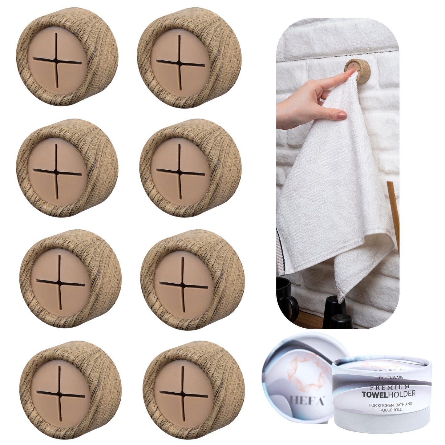 HEFA Towel Hooks, Towel Holder, Dish Towel Holder, Kitchen Organization, Kitchen Towel Hook, Kitchen Towel Holder, Hand Towel Holder, Kitchen Gadgets, Kitchen Essentials, Bathroom Accessories, 4 Pack