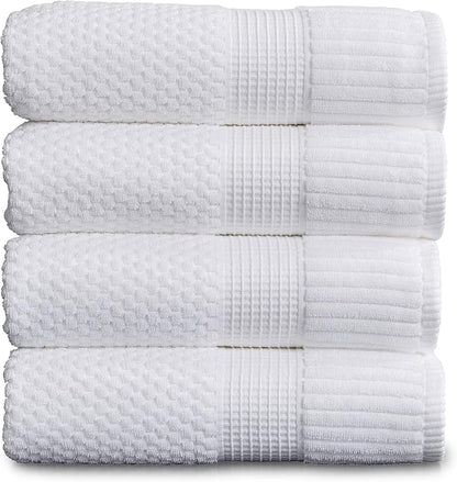 NY Loft 100% Cotton Bath Towel Set of 4 | White Towels | Oeko-TEX® Standard 100