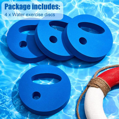 2 Pcs Water Exercise Discs Weights for Pool Exercise Set EVA Foam Water Aerobic Equipment Hand Held Swim Disc for Pool Aerobics Fitness, 7.1 Inches in Diameter (Blue)