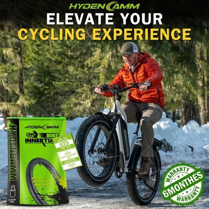 Hydencamm 4 Pack 26x4.0 Fat Bike Tube, 26'' x 3.5/4.0 AV Schrader Valve, Premium Butyl Fat Tire Tube 26x4 with 2 Tire Levers, 26x4 Tube Compatible with Mountain, City and Road Bikes, E-Bike, Fat Bike