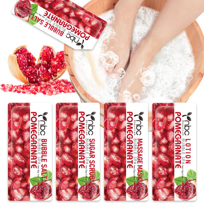 Pedicure Kit Foot Soak Set: Bubble Salt, Sugar Scrub, Massage Mask, Massage Lotion in a Box, 4 Step Foot Spa Kit for Dry Feet,Tired Feet（3 Set Tropical Fruit)