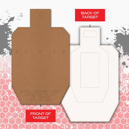 60 Official USPSA Cardboard Targets, Competition Torso Target, Full Size USPSA Cardboard Targets, Silhouette Shooting Target, Rifles, Handguns, & Shotguns, (60 Target Pack, USPSA)