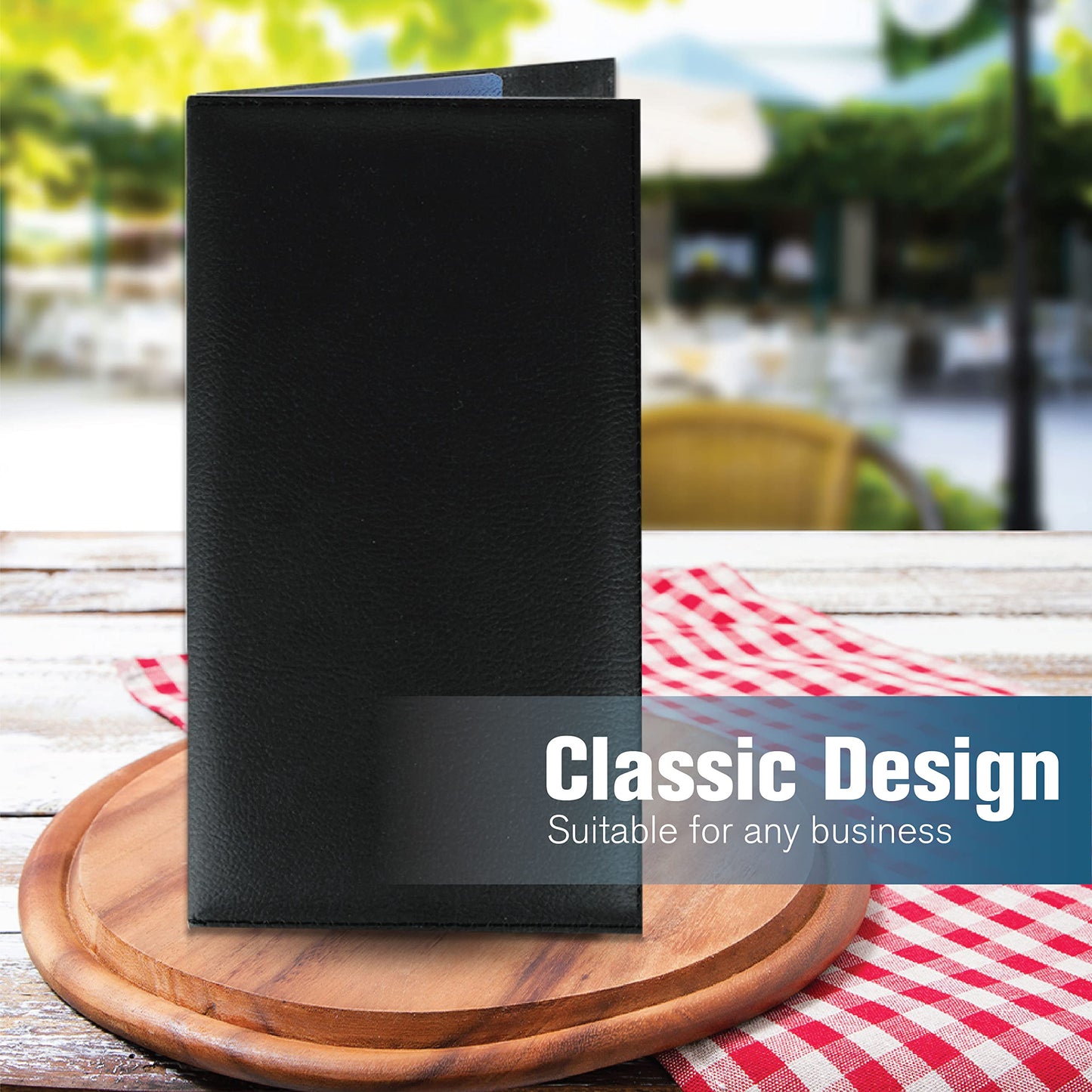 BankSupplies Leatherette Guest Check Presenters for Restaurants Set of 20 Water-Resistant Server Books with Credit Card and Side Pockets 5.5 x 10 Inches