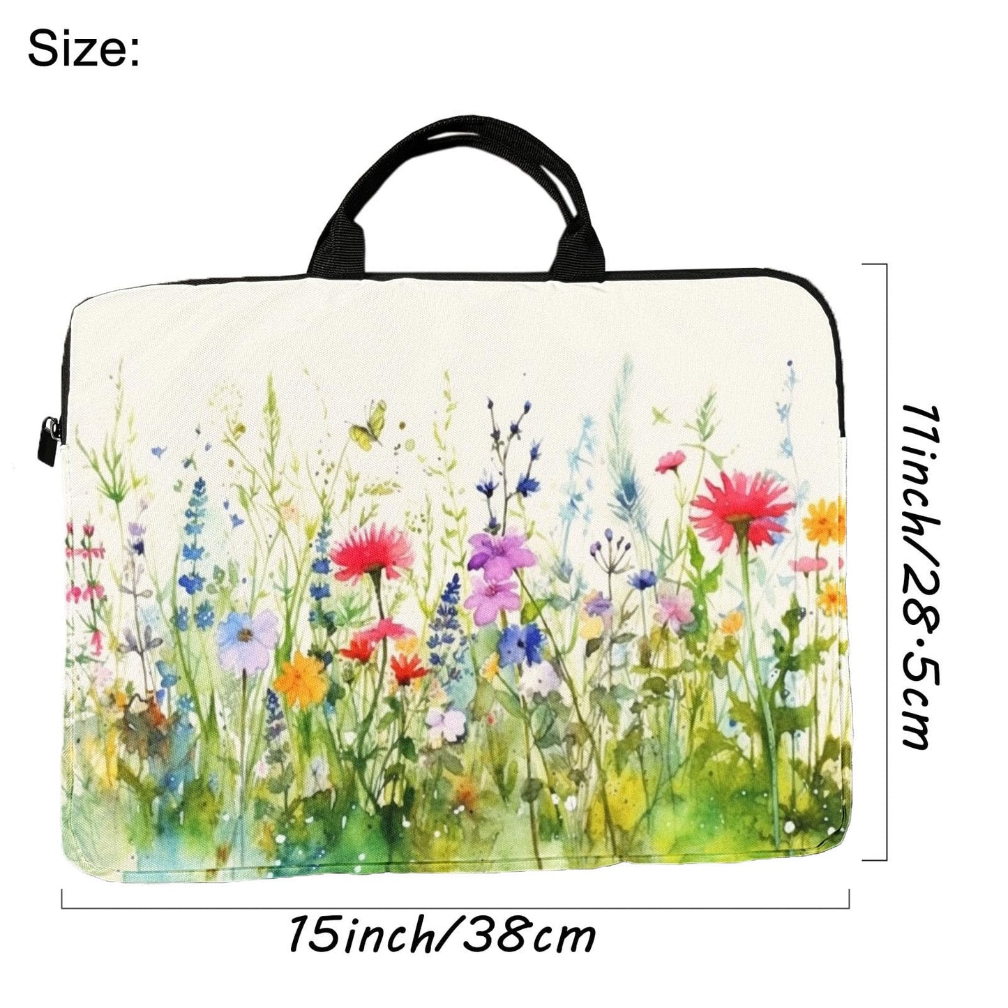 RUUHLJLET 15-Inch Laptop Sleeve – Stylish, Lightweight, Shockproof, Water-Resistant Case for Lenovo, HP, Dell, Asus Notebooks - Plant Flower