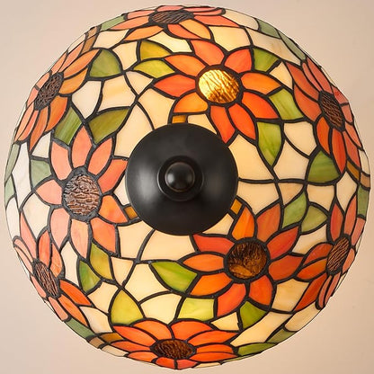 Tiffany Style Table Lamp, Stained Glass Table Light,Art Craft Antique Decor Lamp for Bedside Nightstand Bedroom Living Room Home Office ect
