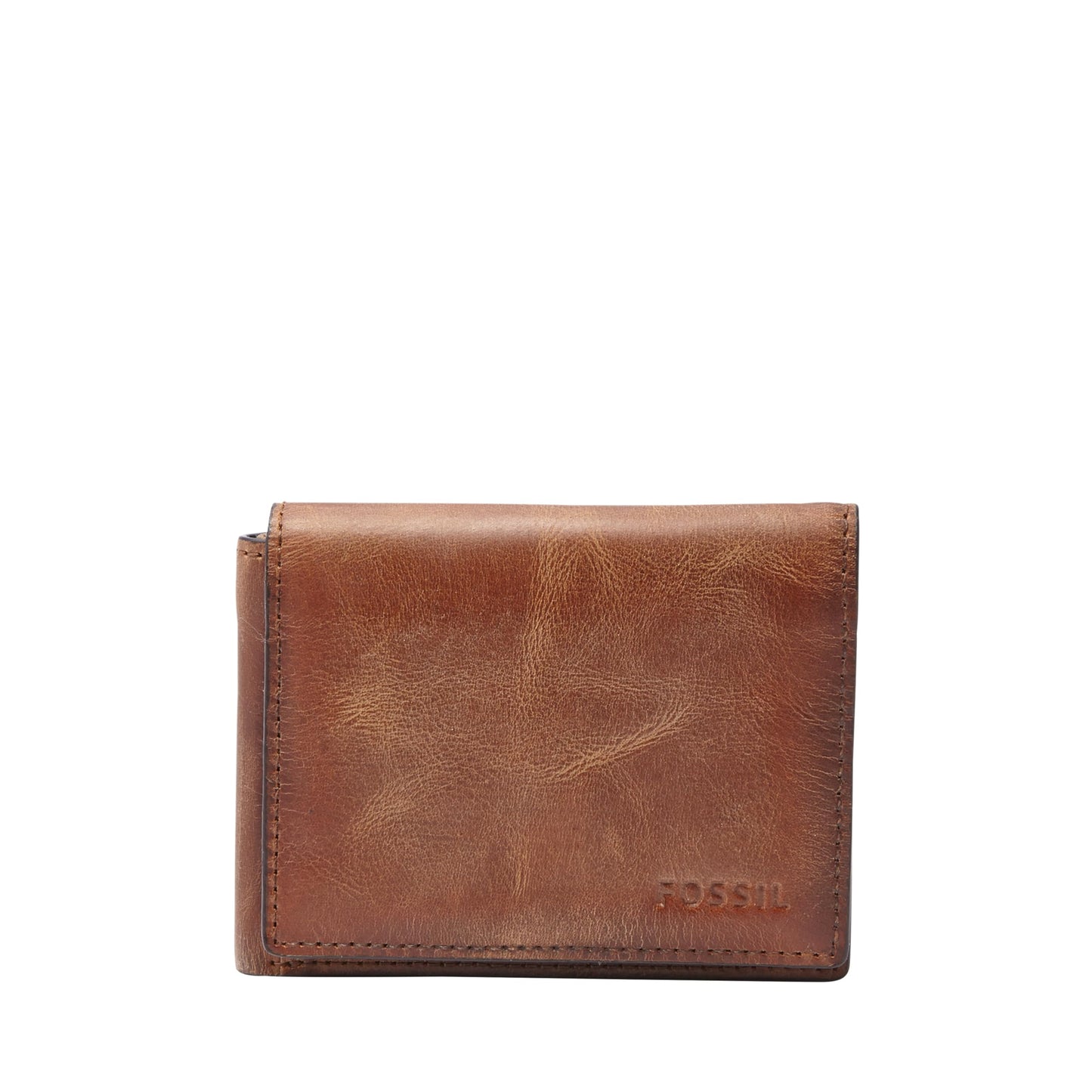 Fossil Men's Wallet, Derrick Leather RFID-Blocking Execufold Trifold Wallet, Brown