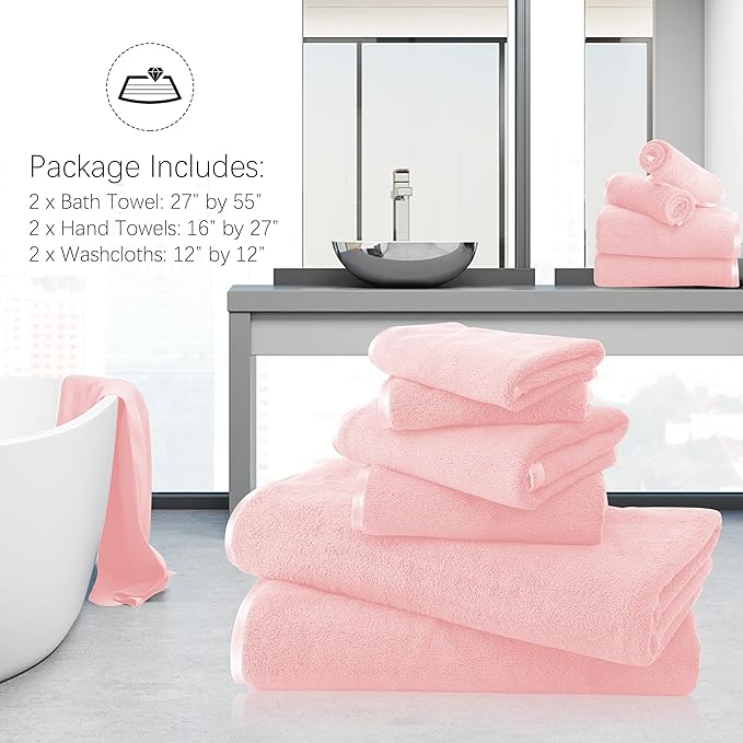 TENSTARS Luxury Silk Hemming Towel Set
