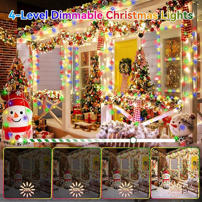 Heceltt Christmas Lights Outdoor, 403FT 1000 LED String Lights 8 Modes and Timer Memory Function Twinkle Fairy Lights IP44 Waterproof Plug in for Xmas Tree Wedding Party Holiday Decor(Multicolor)