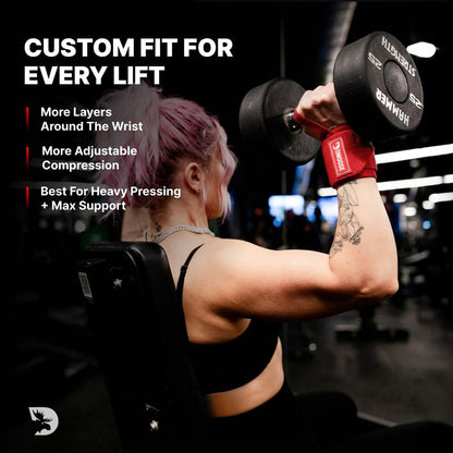 DMoose Wrist Straps for Weightlifting 12 and 18 Inches Thumb Loops with Wrist Support for Workouts Powerlifting Wrist Straps for Weight Lifting Men and Women Pink
