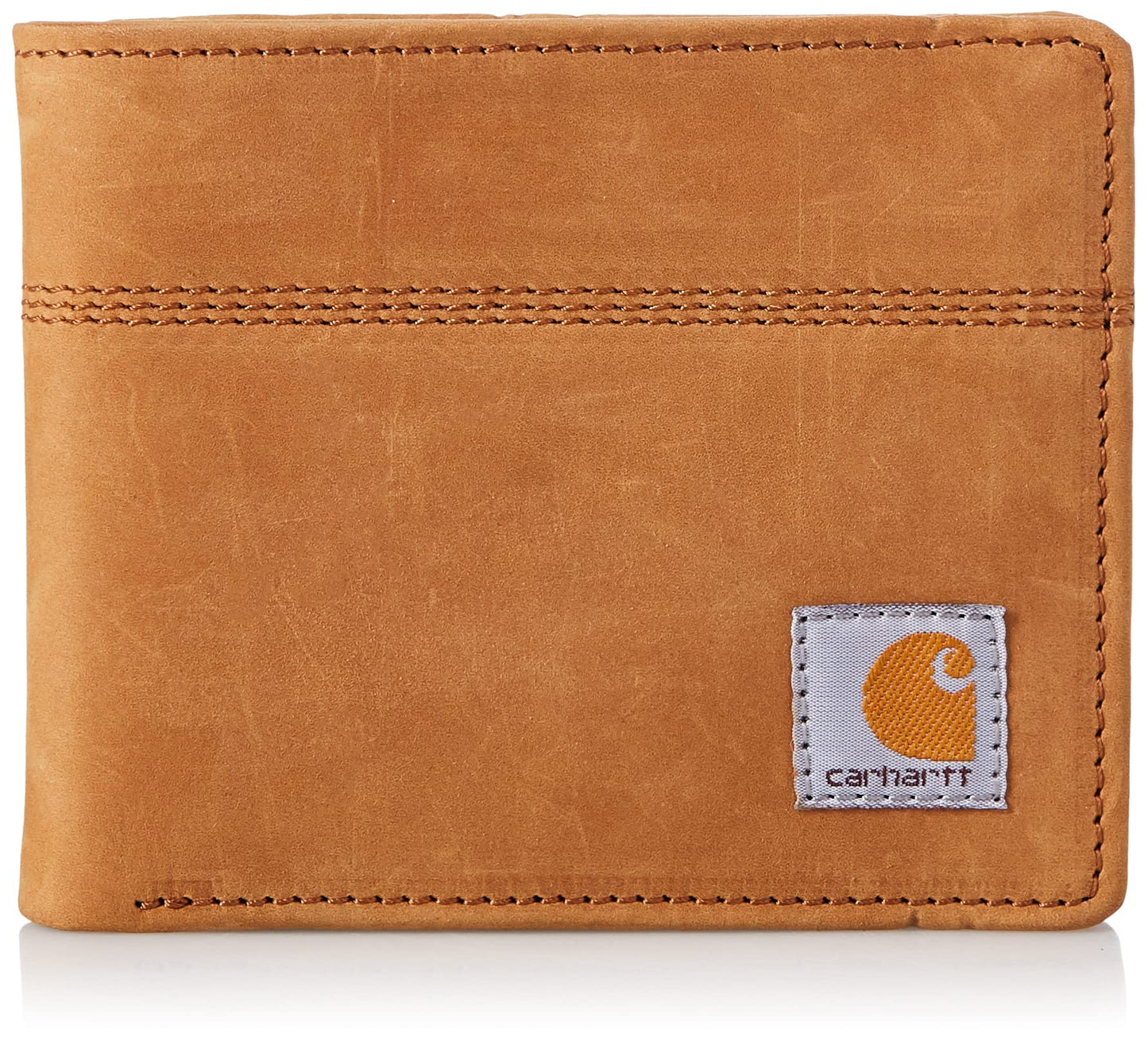 Carhartt Men's Casual Saddle Leather Wallets, Available in Multiple Styles and Colors, Carhartt Brown (Bifold)