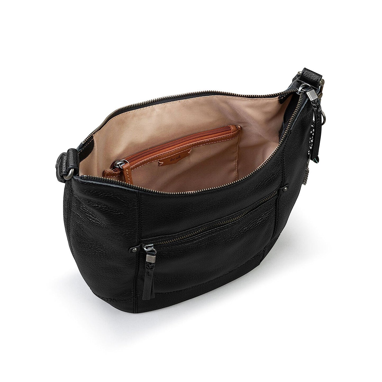 The Sak Sequoia Hobo Bag in Leather, Single Shoulder Strap, Black