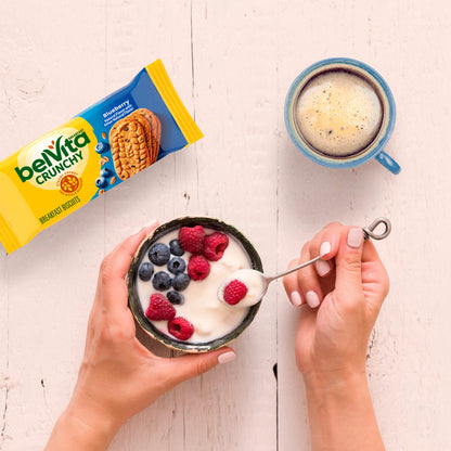belVita Blueberry Breakfast Biscuits, Value Pack, School Snacks, 12 Packs (4 Biscuits Per Pack)