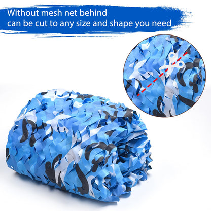 Yeacool Camo Netting Camouflage Net for Party Decoration Sunshade Camping Birthday Theme Boat Cover Beach Event(Ocean Camo, 19.7ftx19.7ft, 6m*6m)