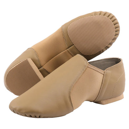 Linodes (Tent Leather Upper Jazz Shoe Slip-on for Women and Men's Dance Shoes Brown 14M