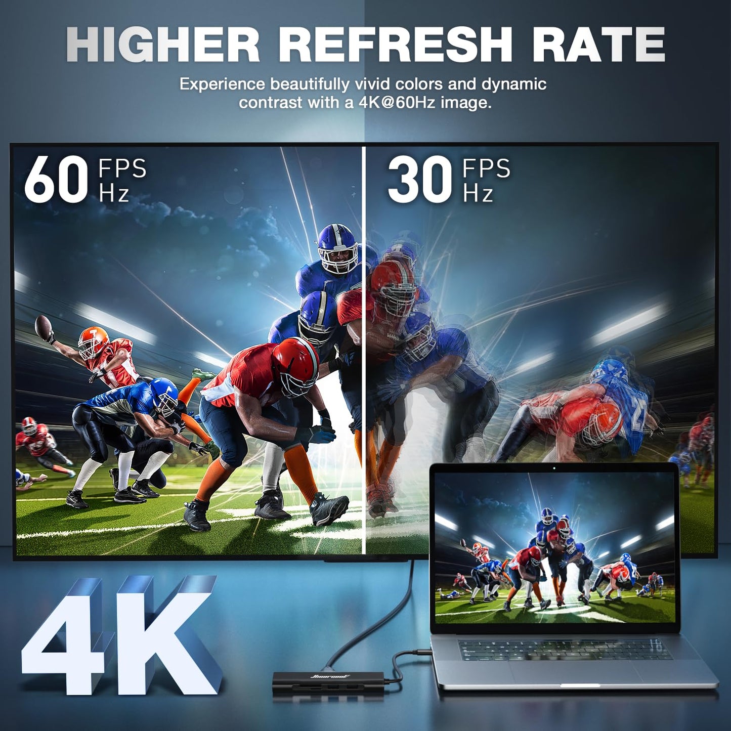 Hiearcool USB C Hub Ethernet,4K@60 USB-C to HDMI Hub,8in1 Multi-Port USBC Adapter Type C Dock Dongle Compatible for MacBook Pro Air iPad Dell Lenovo