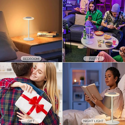 LOFTEK Cordless Table Lamps Set of 2 - Rechargeable Color Changing Portable Desk Lamps with Adjustable Height for Restaurants, Bars, Outdoor Party, Camping