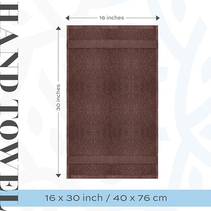 White Classic Luxury Brown Hand Towels