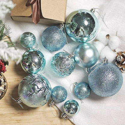 Christmas Ornaments for Xmas Trees,Multicolor Shatterproof Christmas Ball Ornaments Lake Blue
