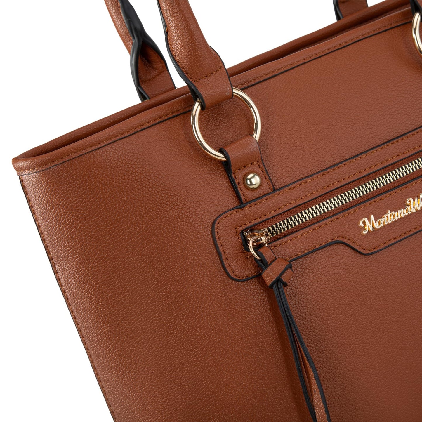 Montana West tote purse for women medium crossbody purse set 2pcs brown cute trendy woman handbag and purse ladies designer handbag with guitar strap MWC-HB-SET-330-BR