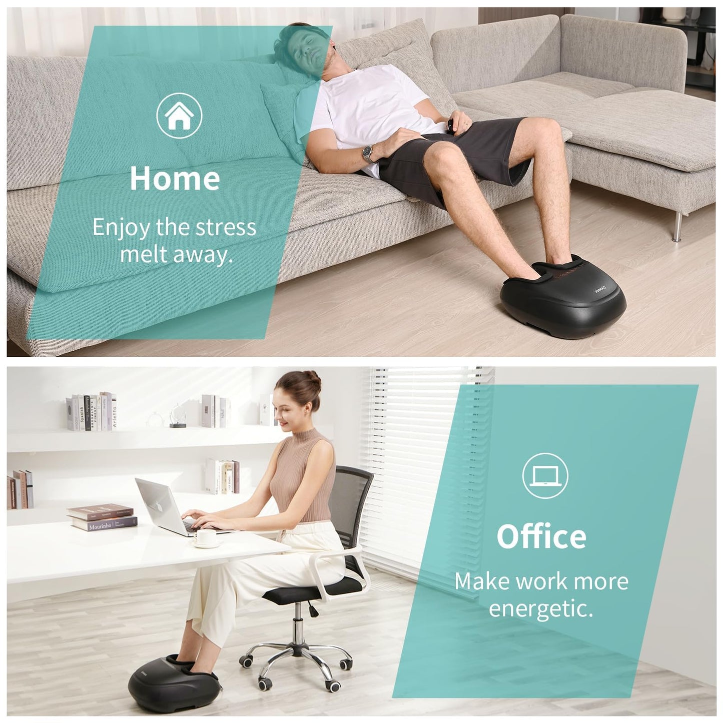 KNQZE Foot Massager Machine with Heat, Shiatsu Deep Kneading Foot Massager with Remote, Compression, Multi-Massage Modes, Auto-Off Timers, Gifts for Women Men, FSA or HSA Eligible